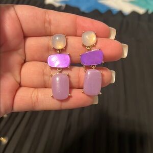 Amazon Purple and Gold Statement Earrings